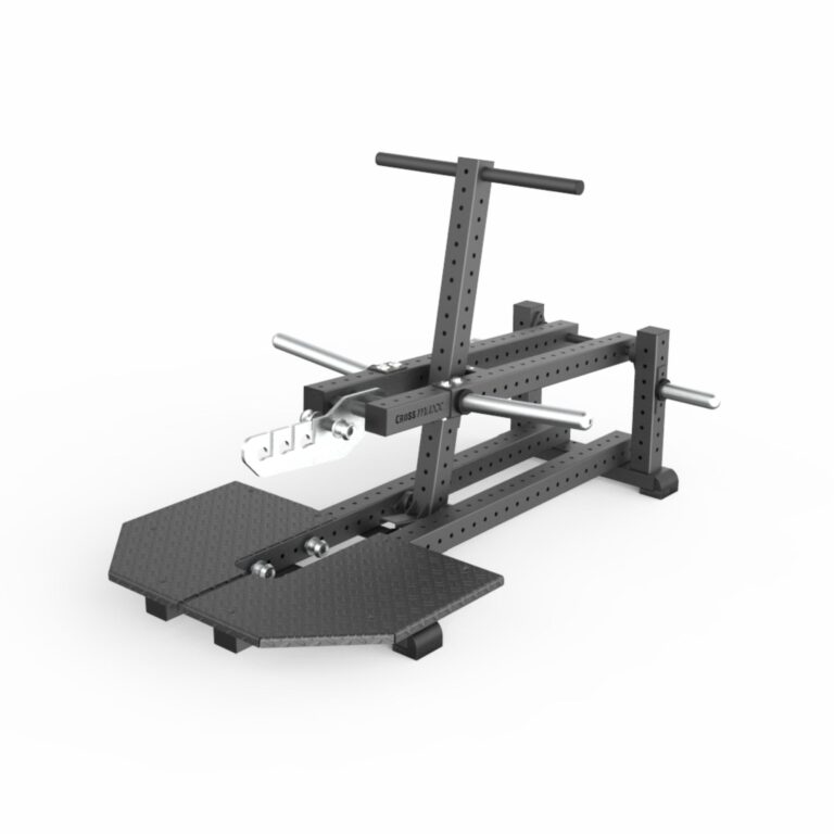 Crossmaxx Belt Squat plate loaded maskine 300 kg kapacitet med band pegs til effektiv og skånsom benstyrke i center, performance gym og rehab