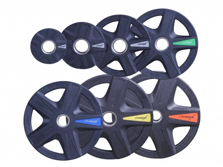 Lifemaxx Olympisk Vægtskive 10 kg Black - Brugt, 50 mm og 5 greb til styrke og funktionel træning