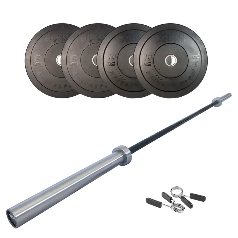 SQ&SN CF Vægtstangssæt 30 kg +15 kg Stang v2 vægtstang med 30 kg skiver 45 kg samlet