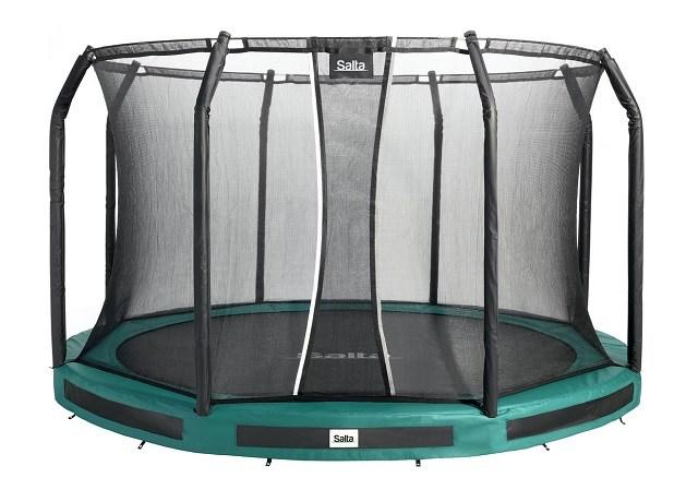 Trampolin til haven Salta Premium Ground Combo 251 cm – grøn